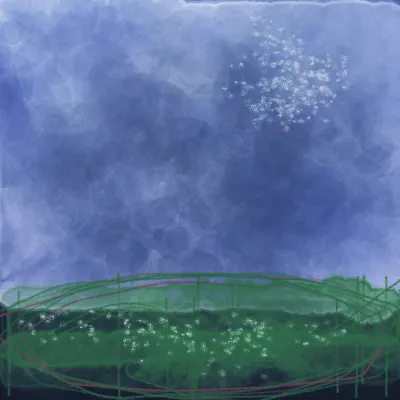 Fireflies in the forest